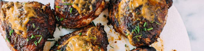 Grilled Chicken with Chipotle-Peach BBQ Sauce 